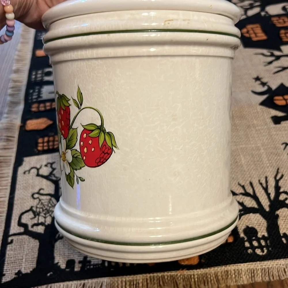 Vintage strawberry canister